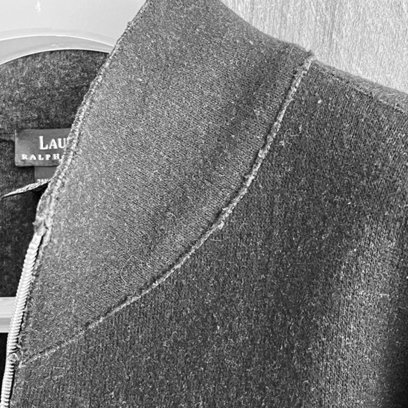 LAUREN Ralph Lauren Black/Gray Worsted Wool Blend Zip Up Jacket Size 2X - Picture 5 of 11